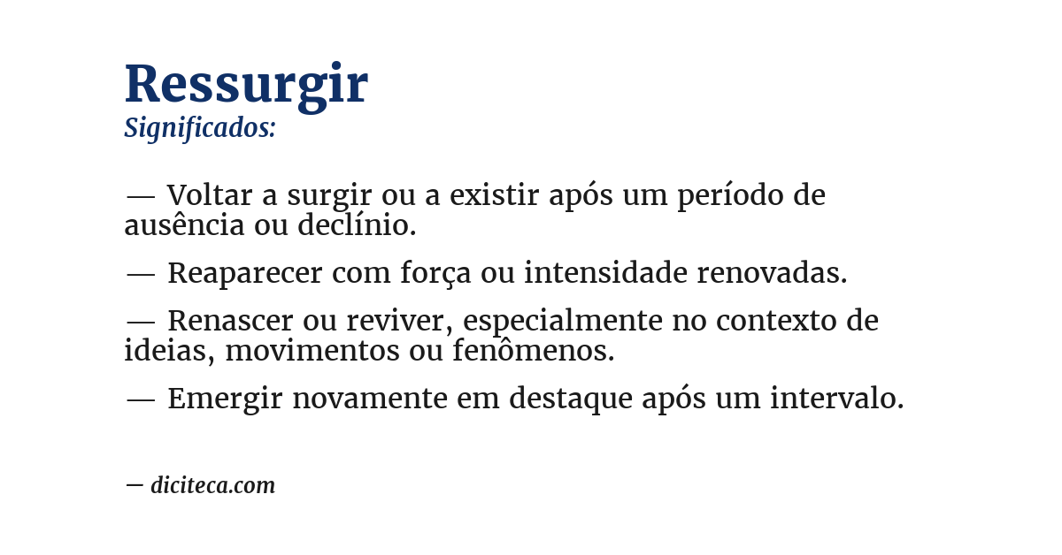 Significado de ressurgir