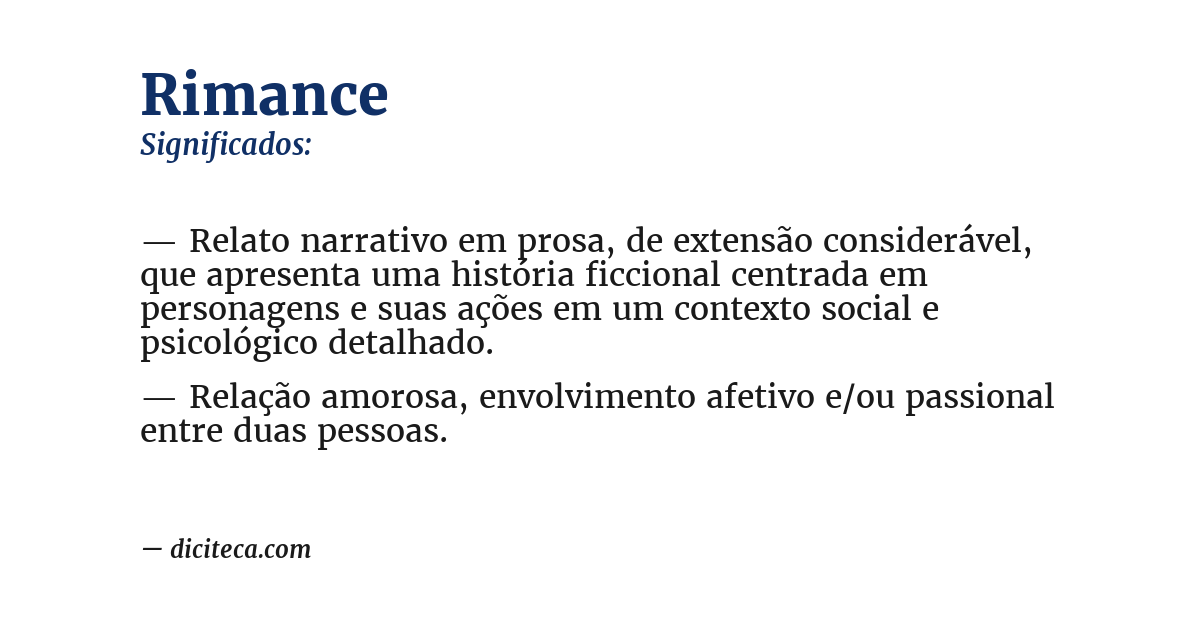 Significado de rimance