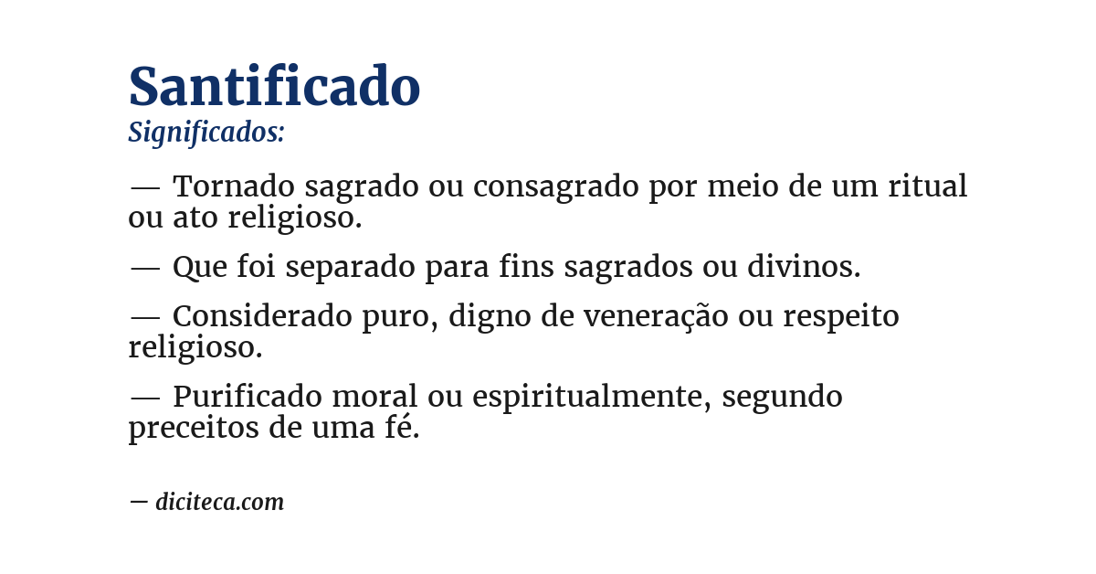 Significado de santificado