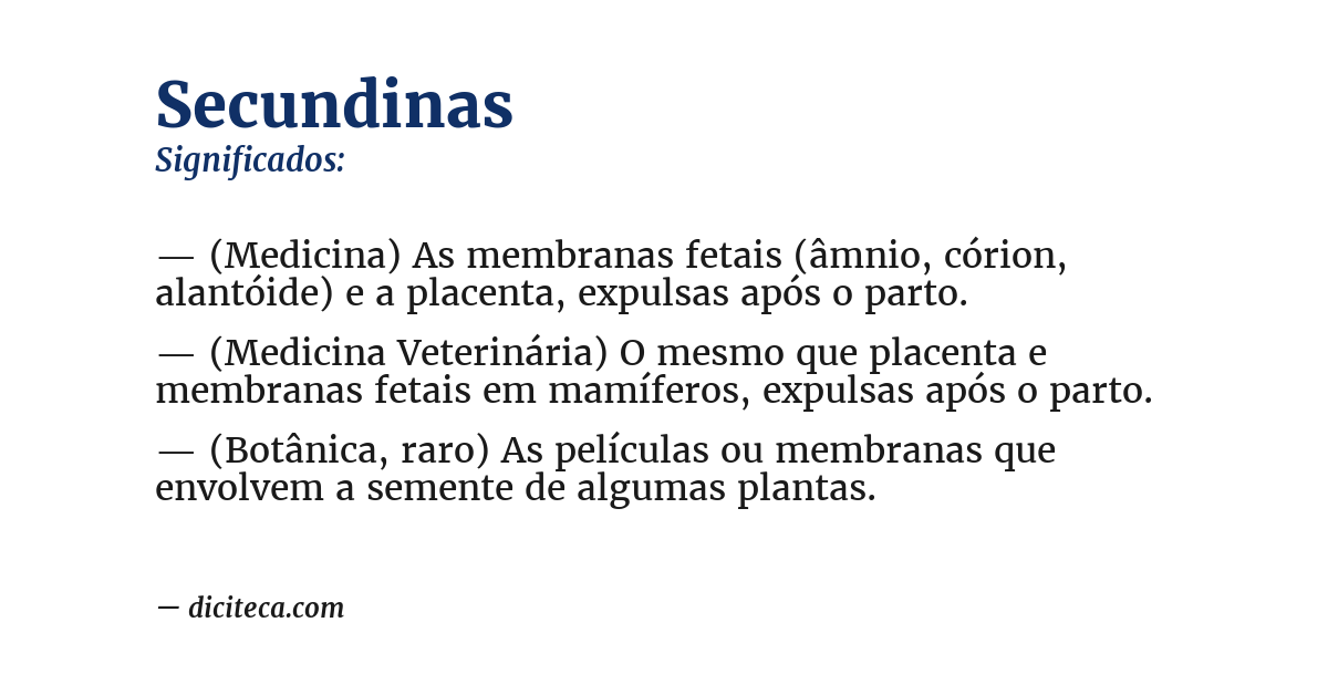 Significado de secundinas