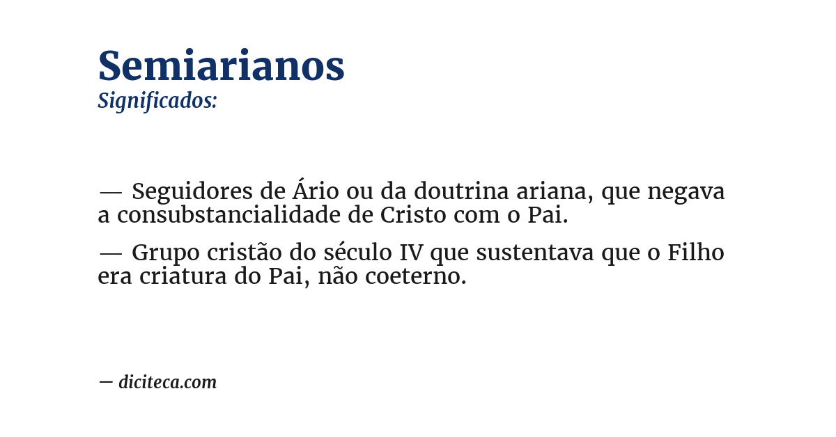 Significado de semiarianos