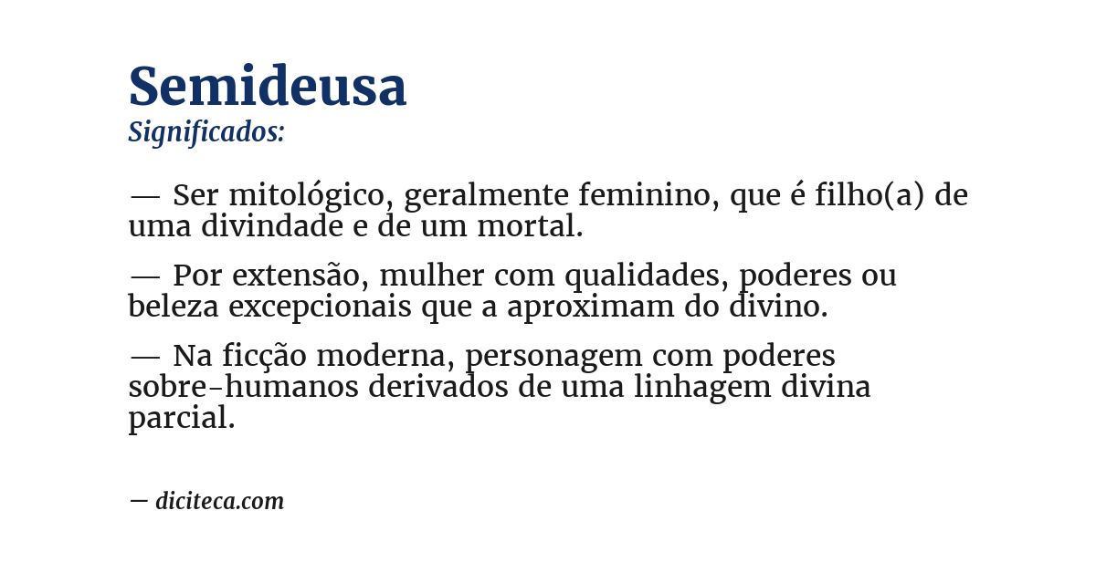 Significado de semideusa