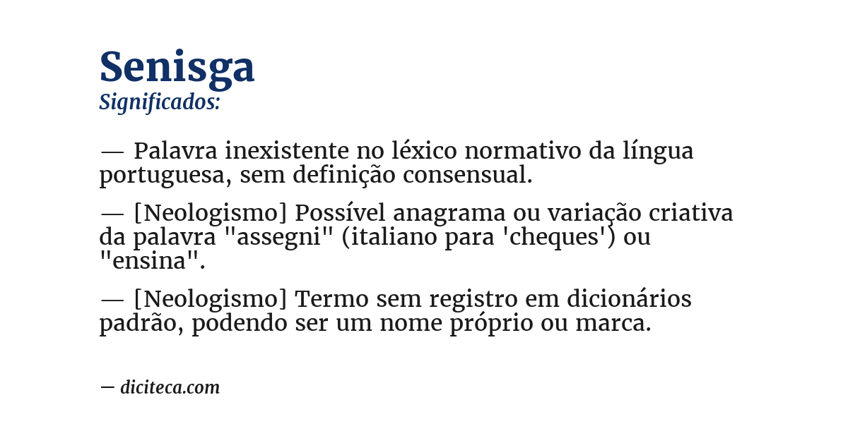 Significado de senisga