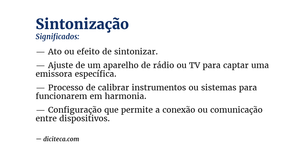 Significado de sintonização