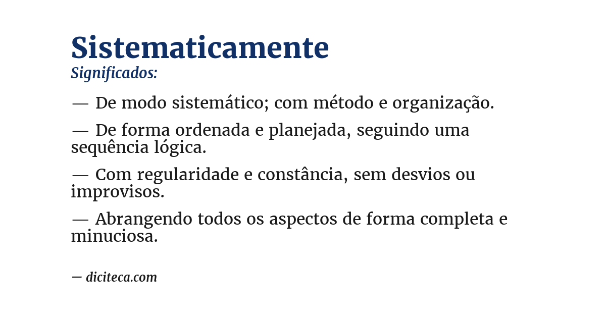 Significado de sistematicamente