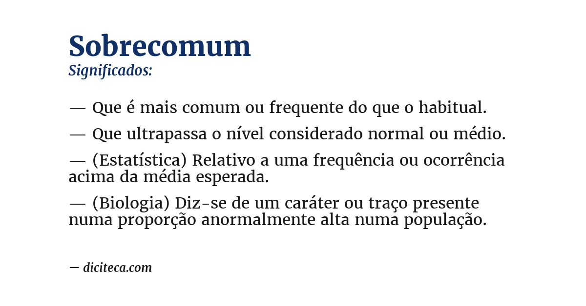 Significado de sobrecomum