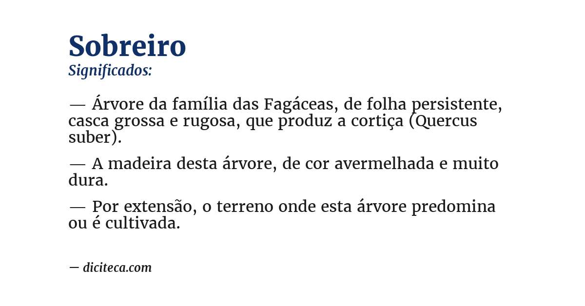 Significado de sobreiro