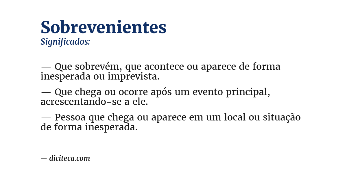 Significado de sobrevenientes