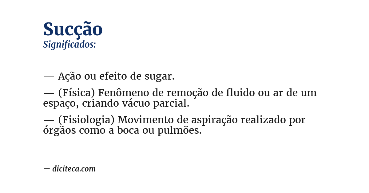Significado de sucção