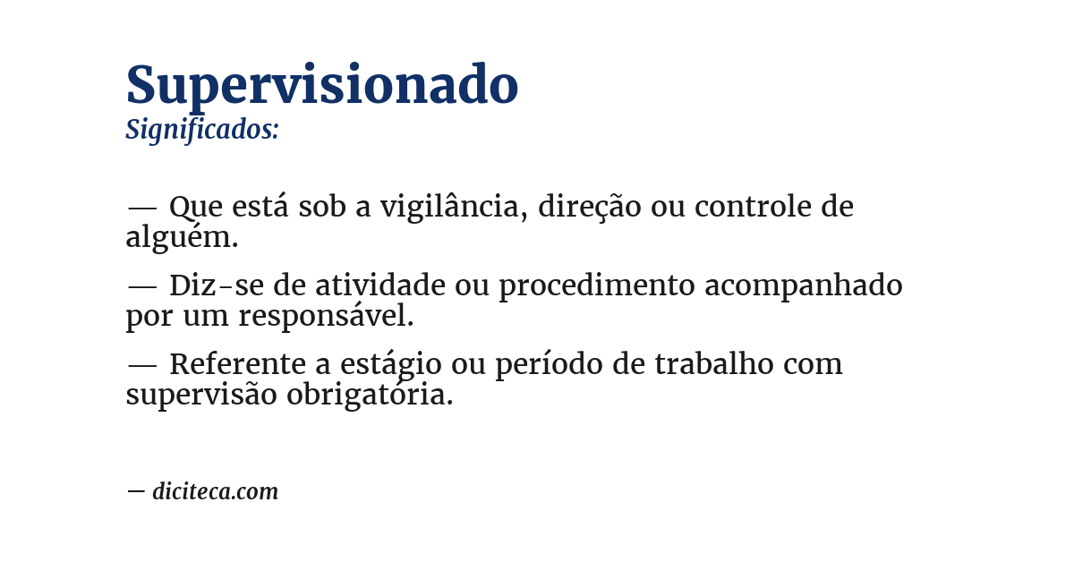 Significado de supervisionado