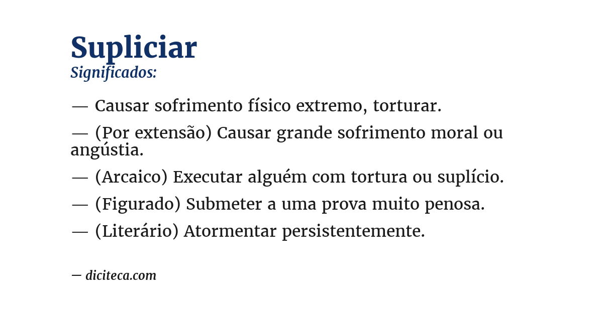 Significado de supliciar