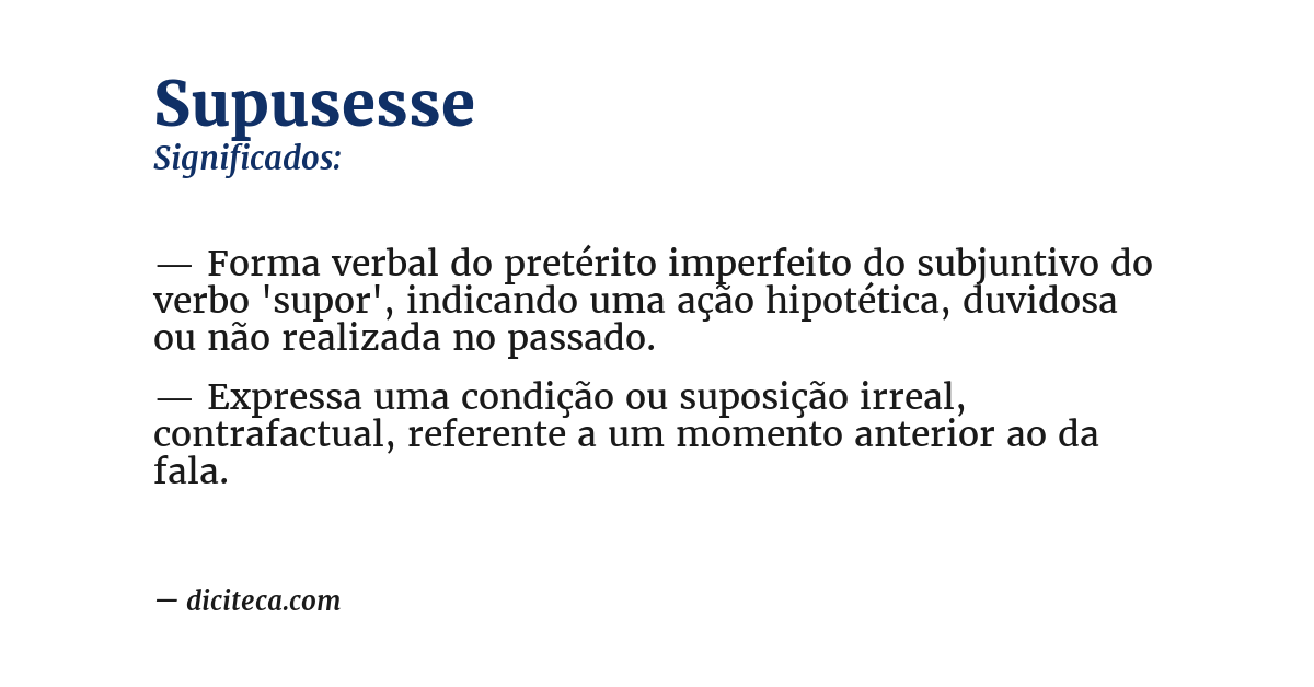 Significado de supusesse