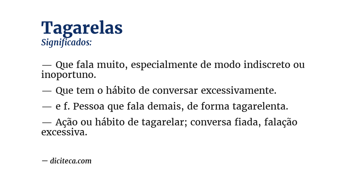 Significado de tagarelas