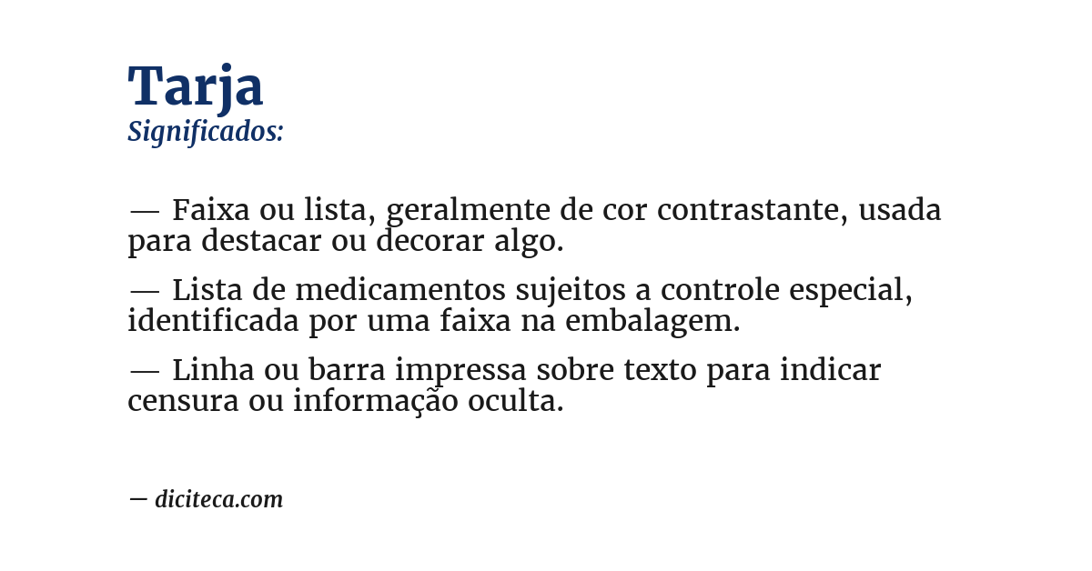 Significado de tarja