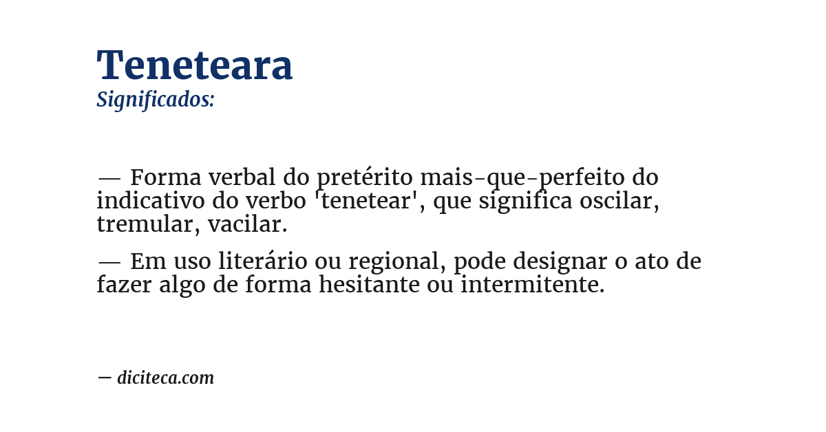 Significado de teneteara