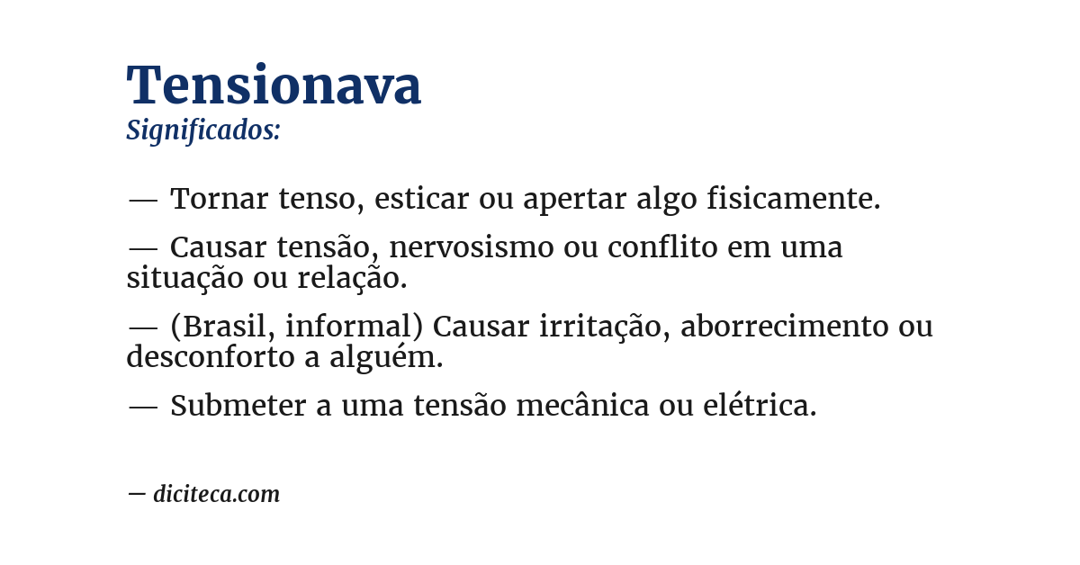 Significado de tensionava