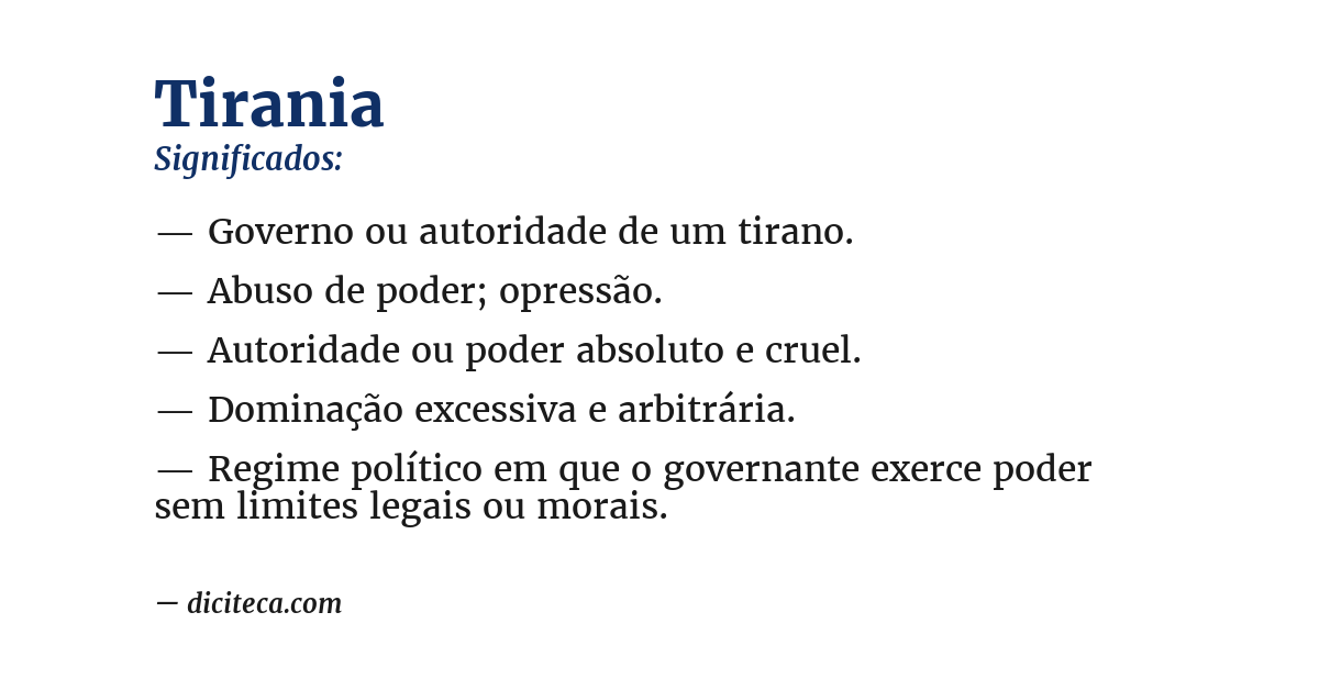 Significado de tirania