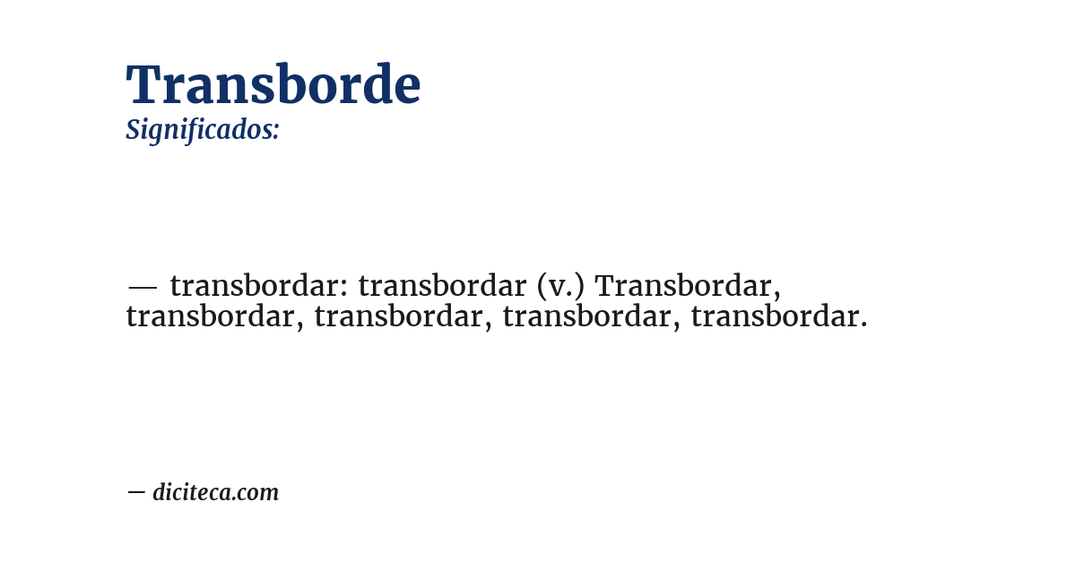 Significado de transborde