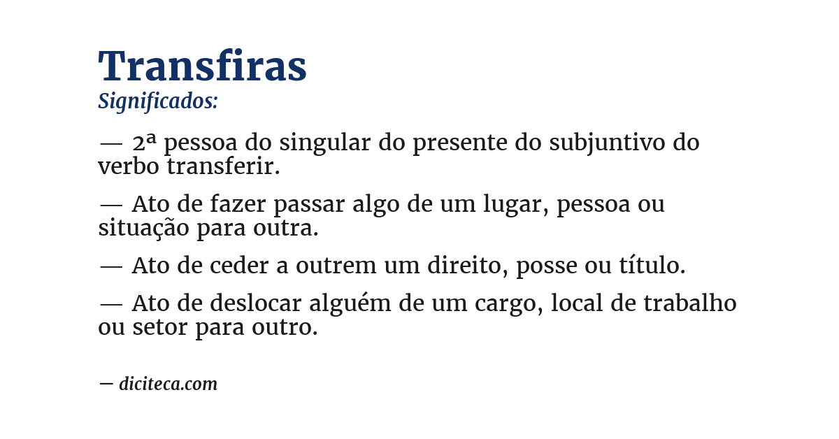 Significado de transfiras