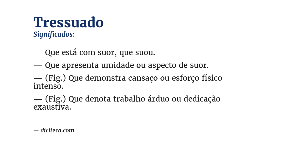Significado de tressuado