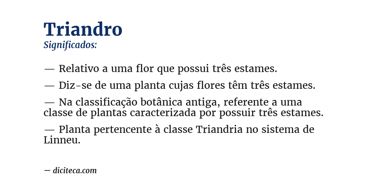 Significado de triandro