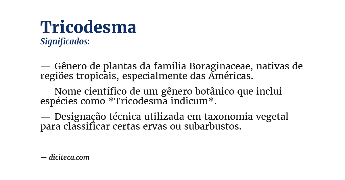 Significado de tricodesma