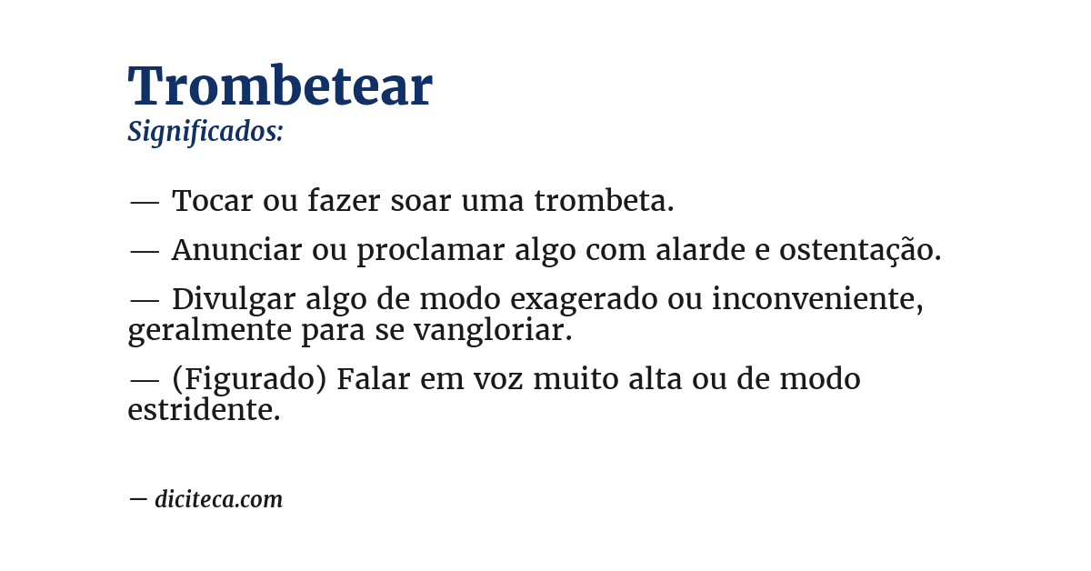 Significado de trombetear