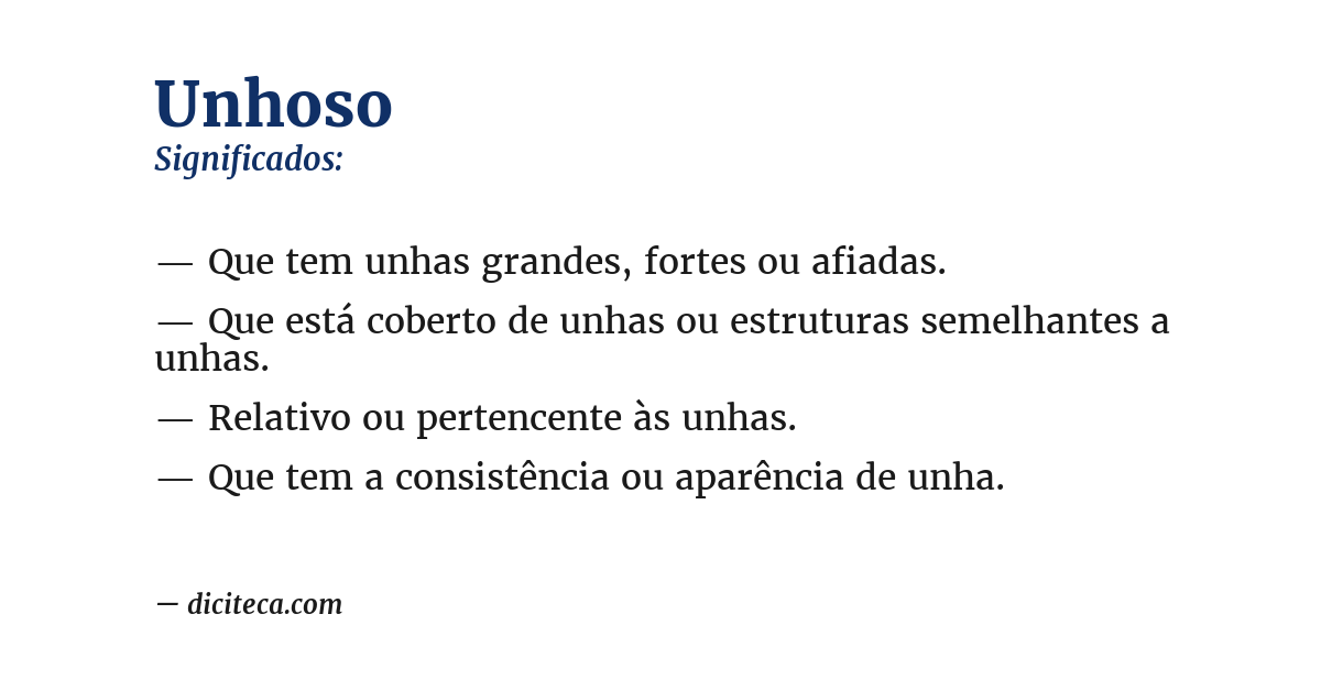 Significado de unhoso