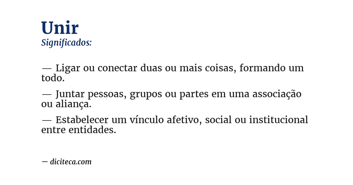 Significado de unir