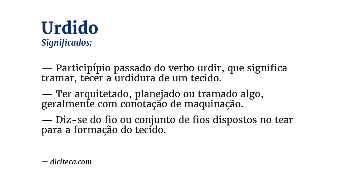 Significado de urdido