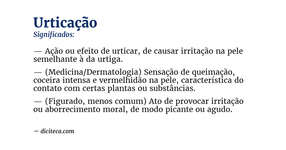 Significado de urticação