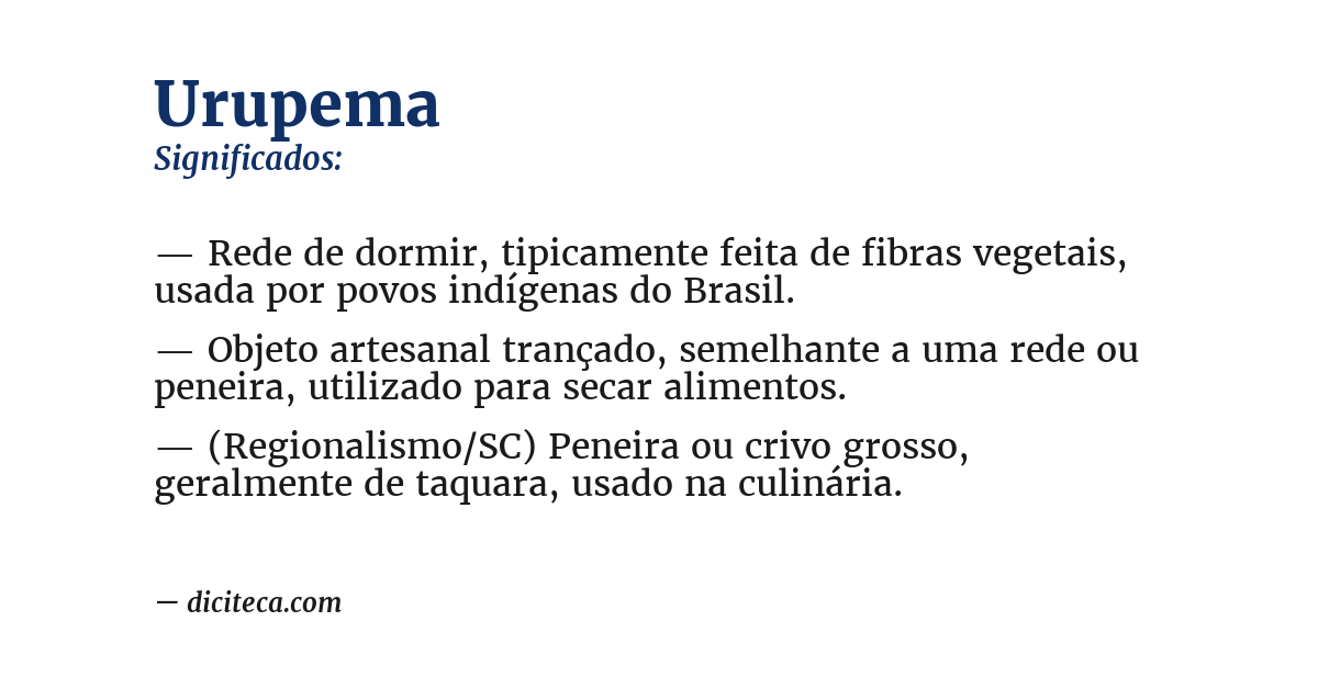 Significado de urupema