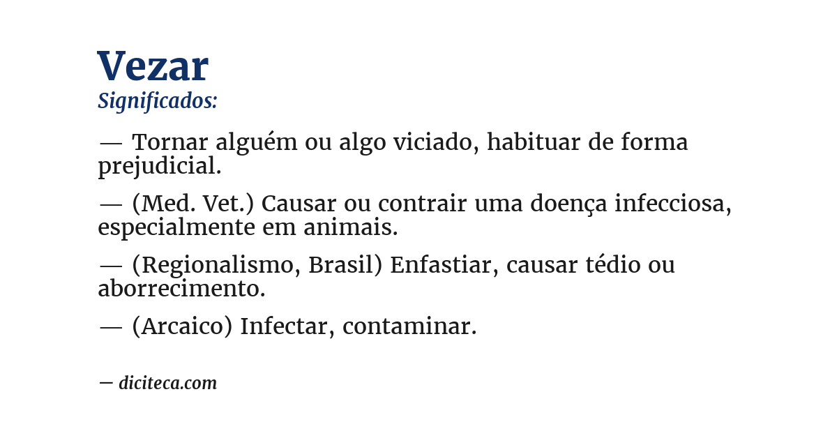 Significado de vezar
