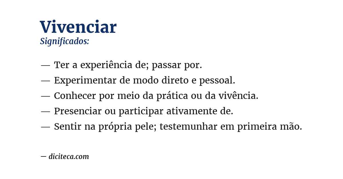 Significado de vivenciar