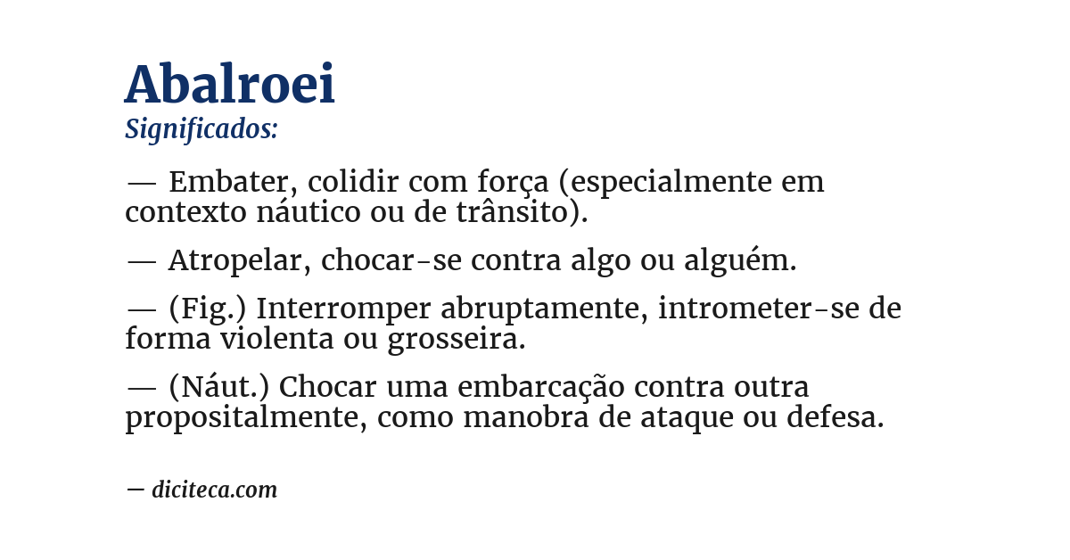 Significado de abalroei