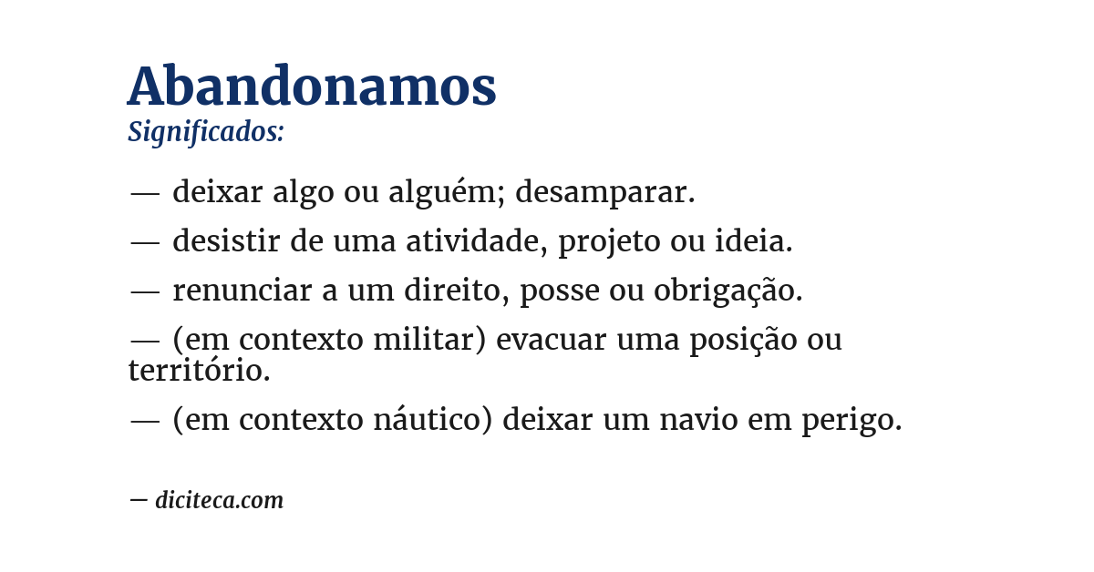 Significado de abandonamos