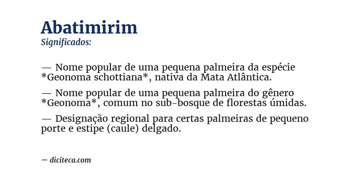 Significado de abatimirim