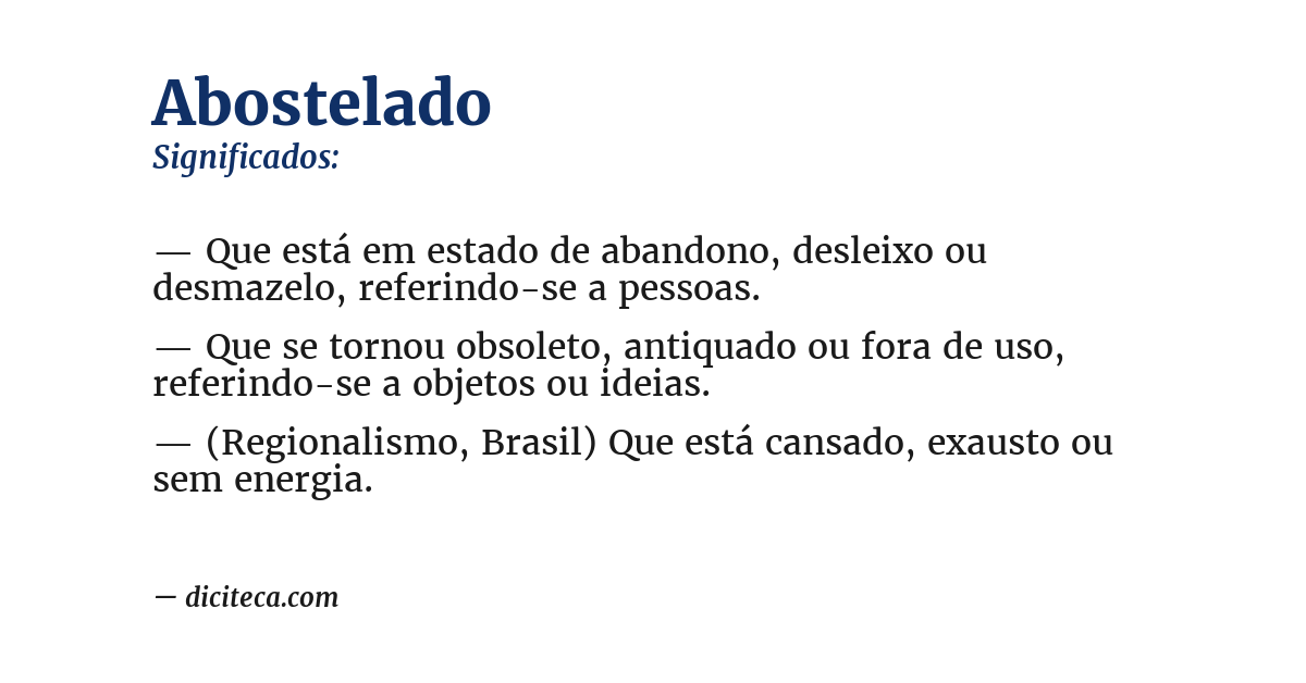 Significado de abostelado