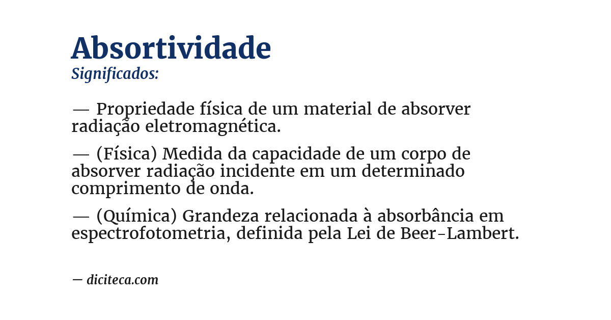 Significado de absortividade