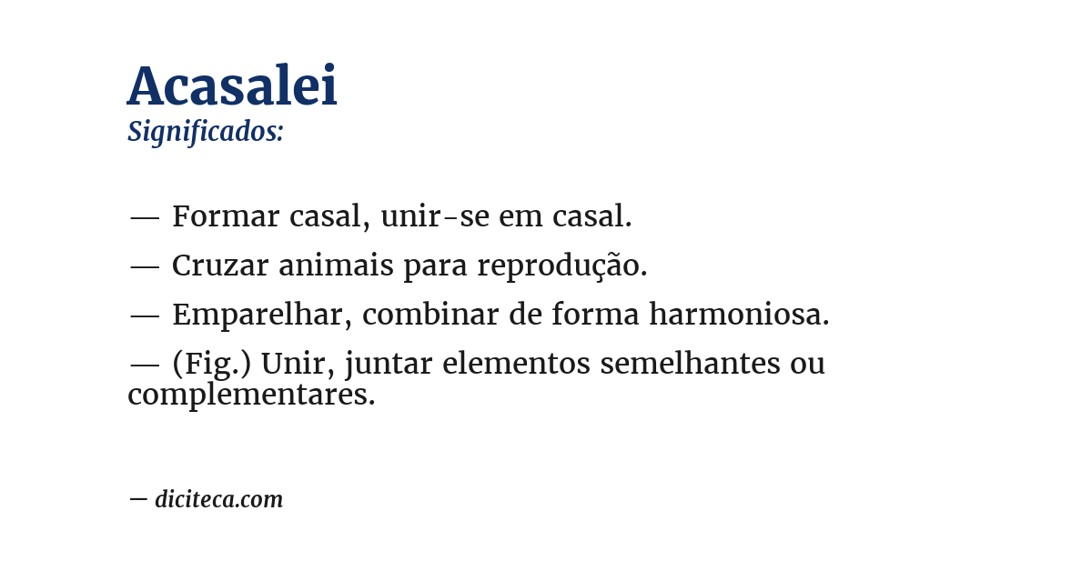 Significado de acasalei
