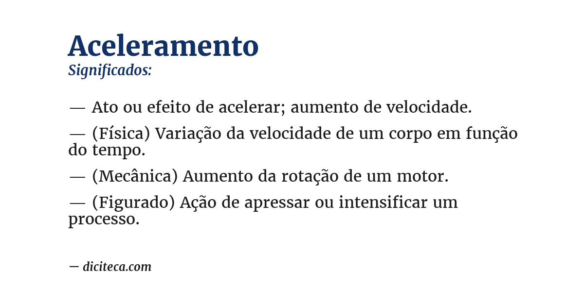 Significado de aceleramento