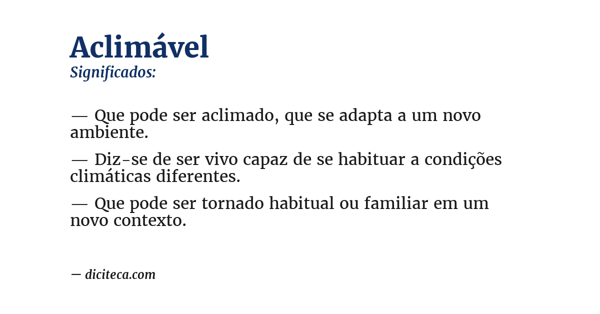 Significado de aclimável