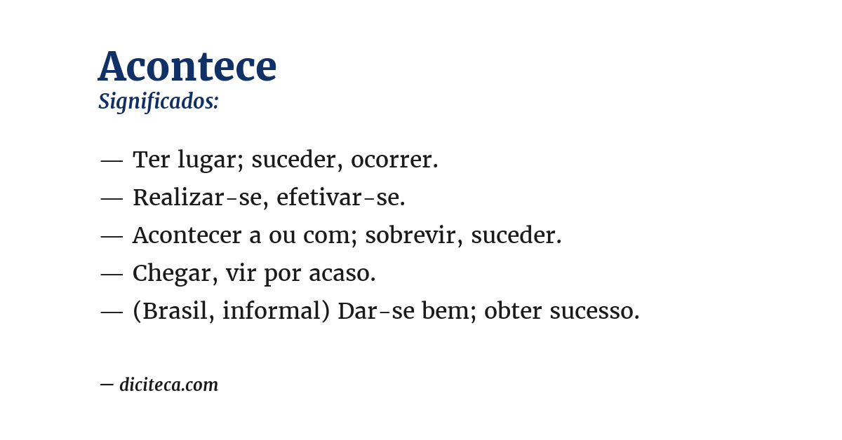 Significado de acontece