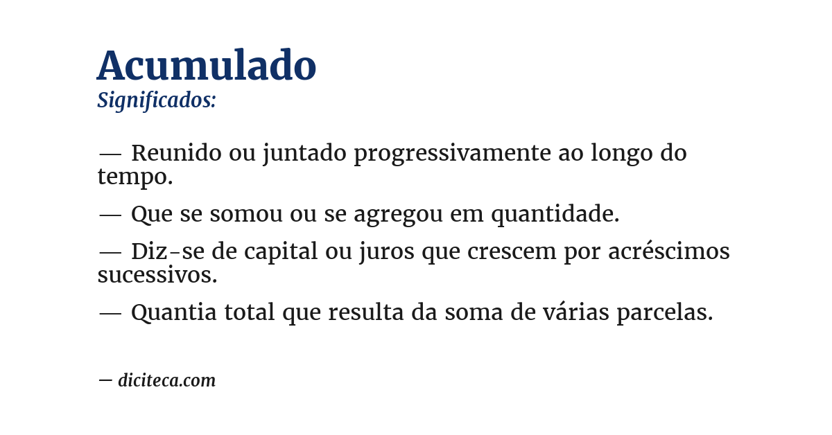 Significado de acumulado