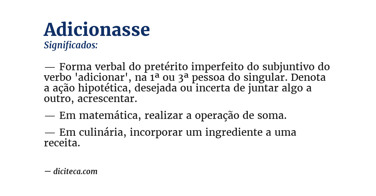 Significado de adicionasse