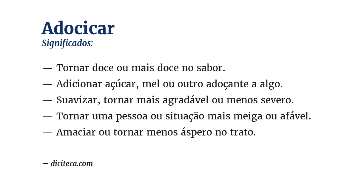 Significado de adocicar