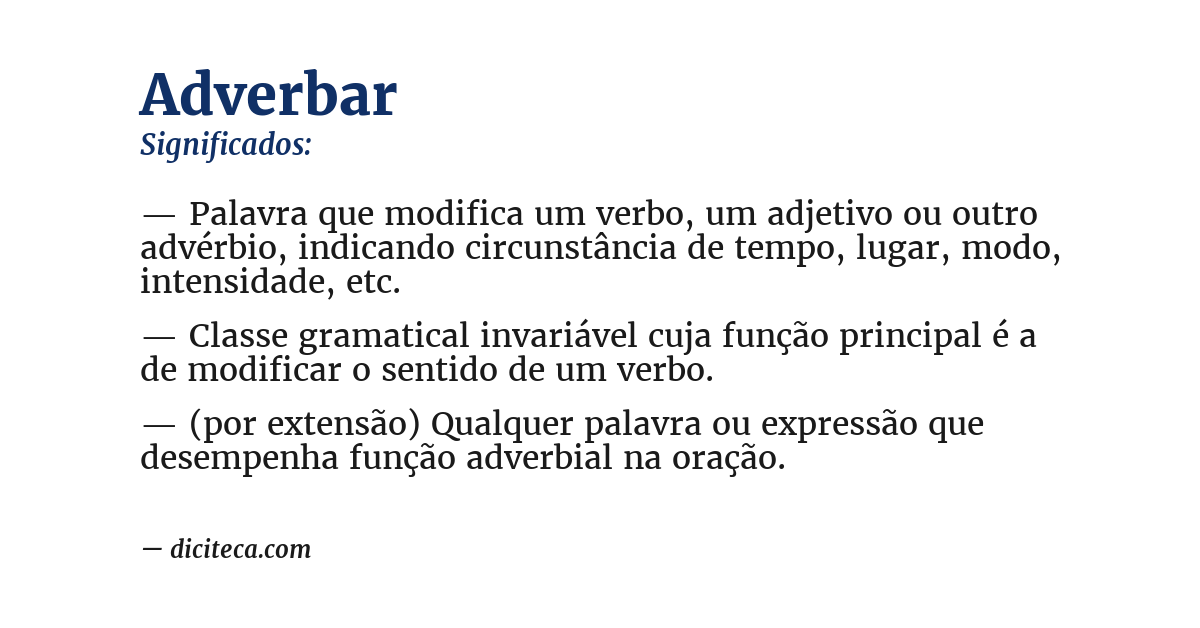 Significado de adverbar