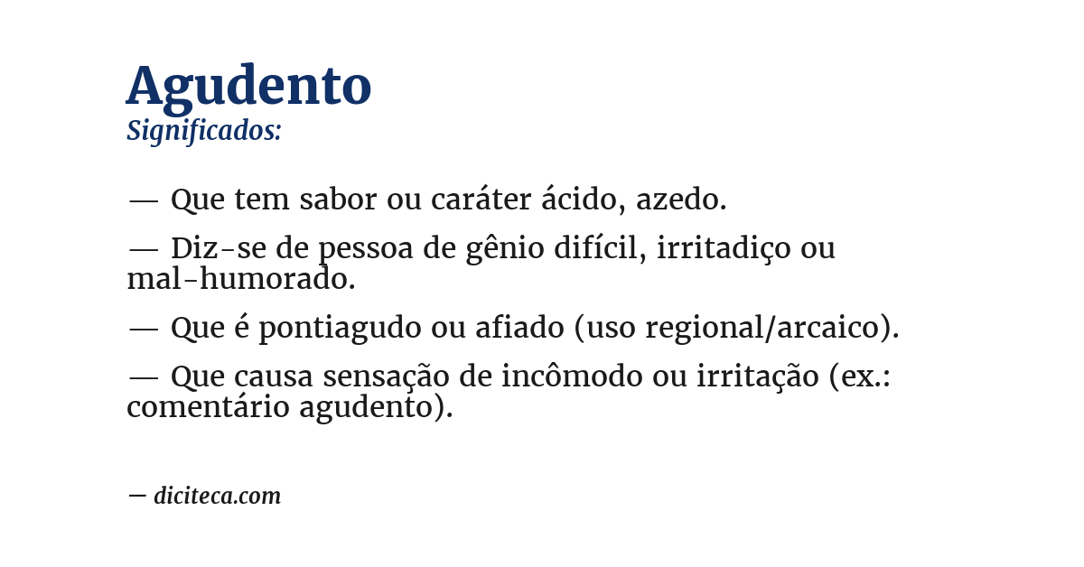 Significado de agudento