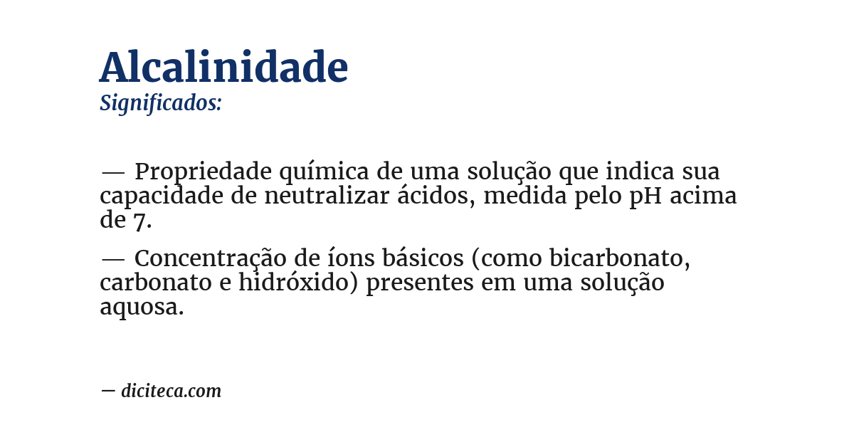Significado de alcalinidade