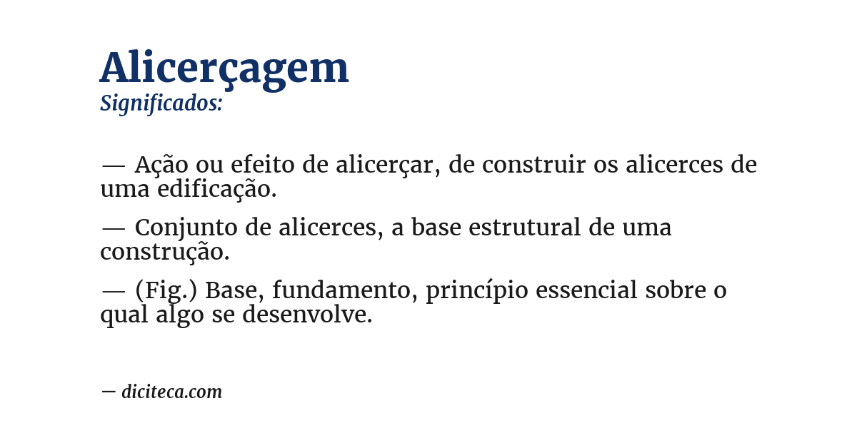 Significado de alicerçagem